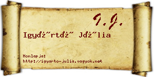 Igyártó Júlia névjegykártya